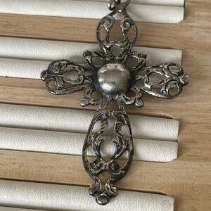 Ornate Silver Cross Pendant